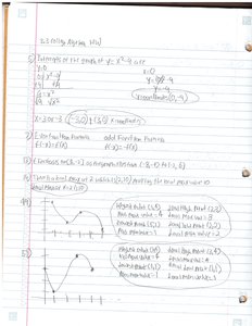 Graphs of linear and quadratic functions