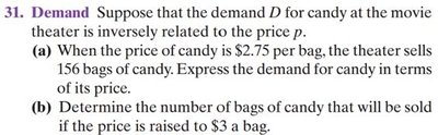 Demand inverse variation problem