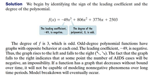 Solution for AIDS cases polynomial model