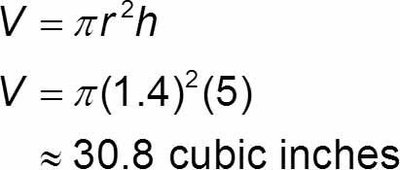 Volume calculation for a cylinder