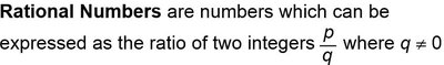 Definition of rational numbers as ratios of integers