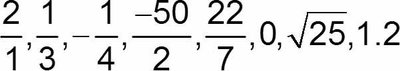 Examples of rational numbers
