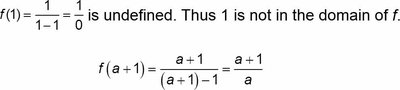 Evaluating function and domain