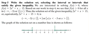 Step 5: Solution set on a number line