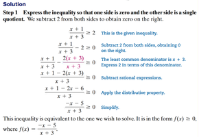 Step 1: Expressing rational inequality in standard form