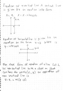 Equations of vertical and horizontal lines