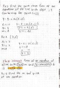 Point-slope and slope-intercept form examples
