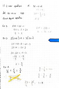 Examples of solving linear equations
