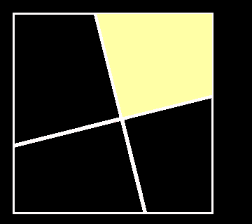 Graph of solution region for system of inequalities x + y > 3 and x - y < 4