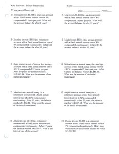 Compound Interest Worksheet