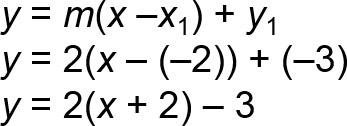 Point-slope form using (-2,-3)