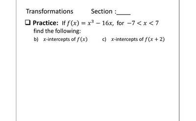 Graphs for cubic function practice