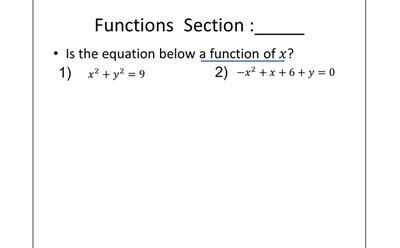Equations to determine if they are functions of x