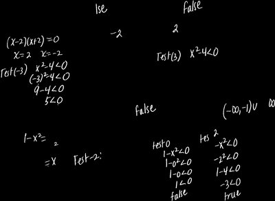 Worked example of solving quadratic inequality with test values and interval notation