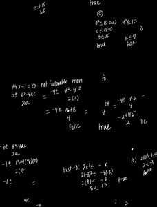 Quadratic formula application and interval testing for quadratic inequalities
