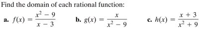 Domain of rational functions examples