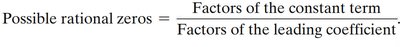 Possible rational zeros formula