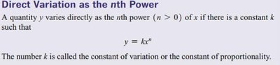 Direct variation as the nth power