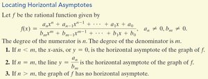 Rules for locating horizontal asymptotes