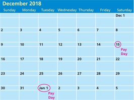 Salary payment calendar