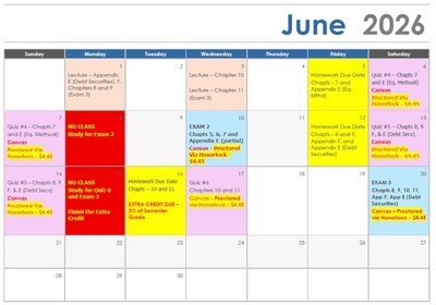 June 2026 course calendar