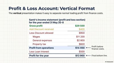 Profit & Loss Account Vertical Format