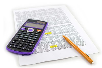 Calculator and accounting worksheet