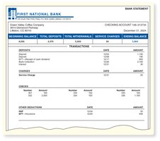 Bank Statement example