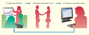 Flow of accounting information: decisions, transactions, reporting