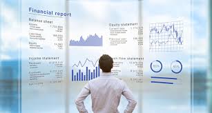 Person analyzing financial statements