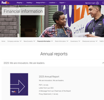 Corporate annual report webpage