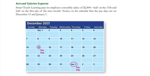 Journal entry for salary payment and accrual