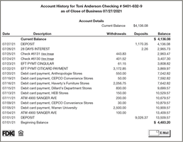 Online Banking—Account History