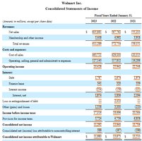 Walmart 2023 Consolidated Statement of Income