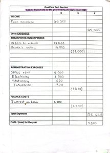 Income Statement format