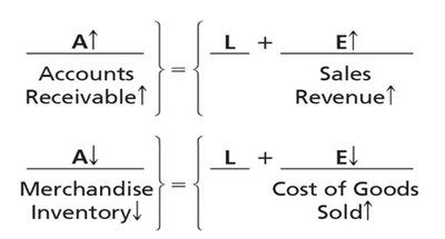 Accounting equation for sales and COGS