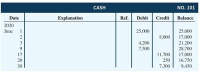 Standard Form of Account: Cash Account Example