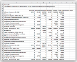 Unformatted statement of stockholders' equity
