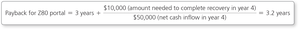 Payback calculation for Z80 portal