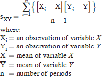 Sample covariance formula
