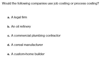Job vs Process Costing Exercise
