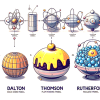 Historical atomic models: Dalton, Thomson, Rutherford