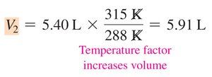Calculation of final volume using Charles's Law