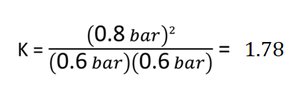 Equilibrium constant calculation for HI formation