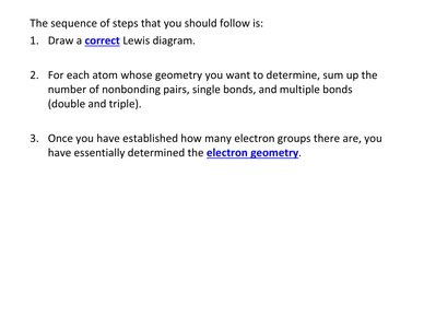 Steps for determining molecular geometry