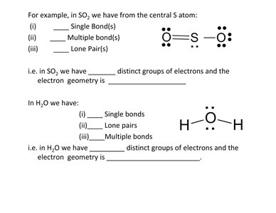 Examples of SO2 and H2O Lewis structures and electron group counting