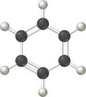 Benzene ball-and-stick model