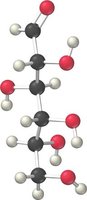 Glucose ball-and-stick model