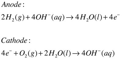 Hydrogen-oxygen fuel cell diagram