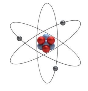 Atomic model with nucleus and electrons